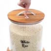 Picture of Glass storage container 9 kg with Acacia wood
