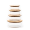 Picture of Round glass bowl with bamboo lid - Mini