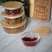 Picture of Round glass bowl with bamboo lid - Mini