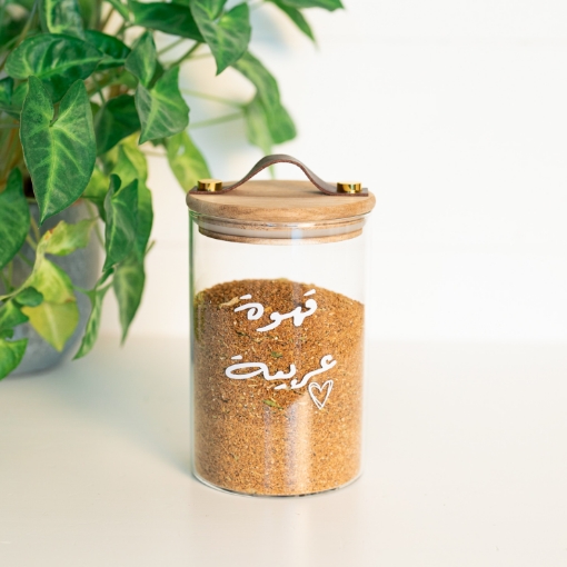 Picture of Leather lid jar with gold nails -Large