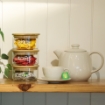 Picture of Three Stackable glass jar with Three bamboo lid
